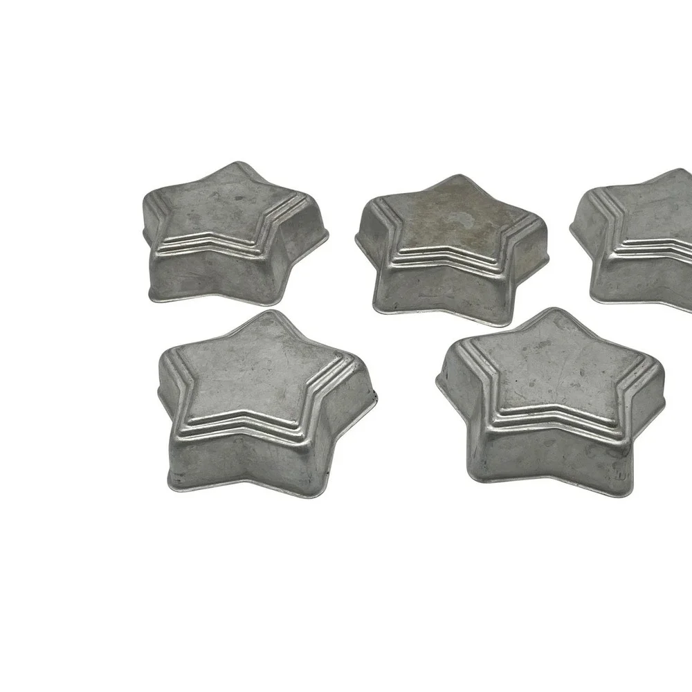 Set of 7 Star Shaped Metal Cake Cookie Jello Baking Molds 3